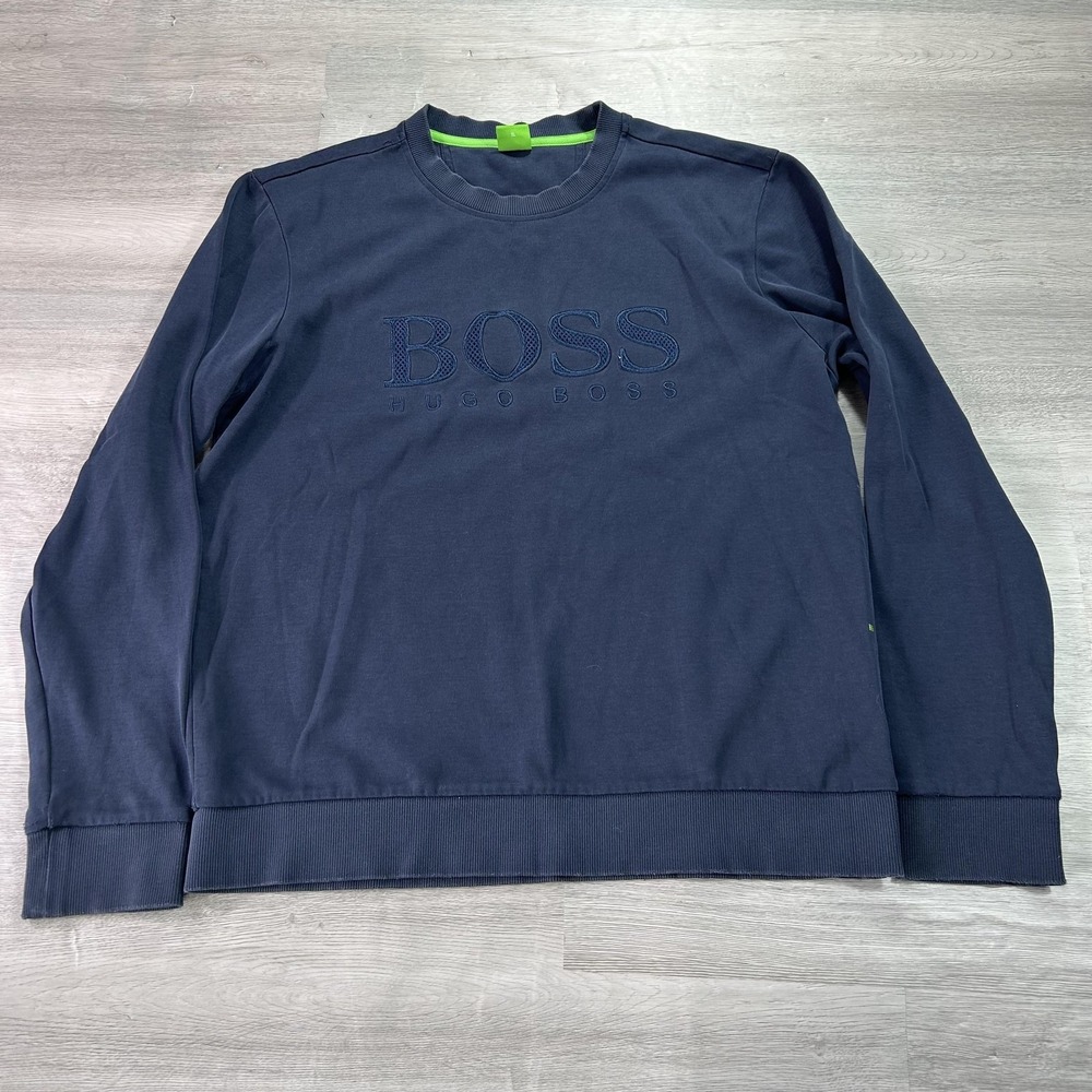 BOSS Hugo Boss Sweatshirt Mens XL Blue Slim Fit Lightweight Knit